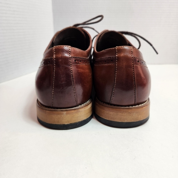 STACY ADAMS Men's Leather Dressy Oxford Shoe Medium Brown 12 W - Picture 6 of 10
